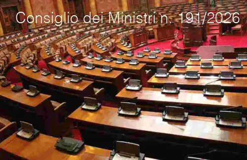 Consiglio dei Ministri n. 191 del 2 Ottobre 2026